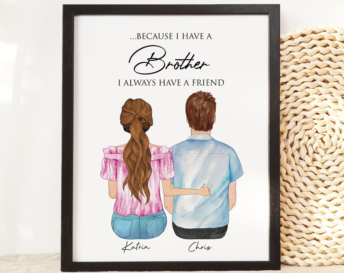 Brother I Always Have A Friend Sibling Portrait From Behind Poster