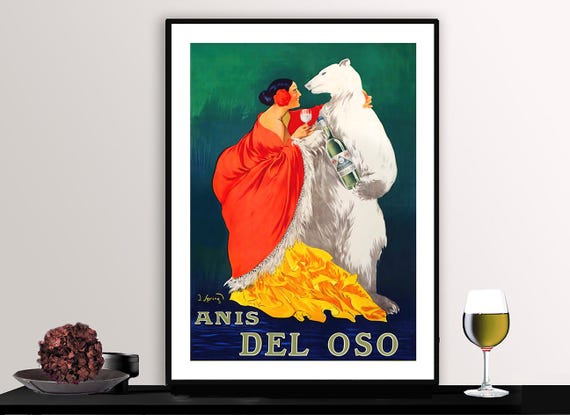 Anis Del Oso Vintage Fooddrink Poster Retro Beverage Poster Gift Idea Wall Decor