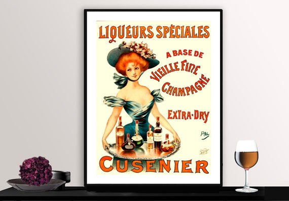 Cusenier Liqueurs Speciales Vintage Fooddrink Poster Poster Paper Or Print Gift Idea Wall Decor