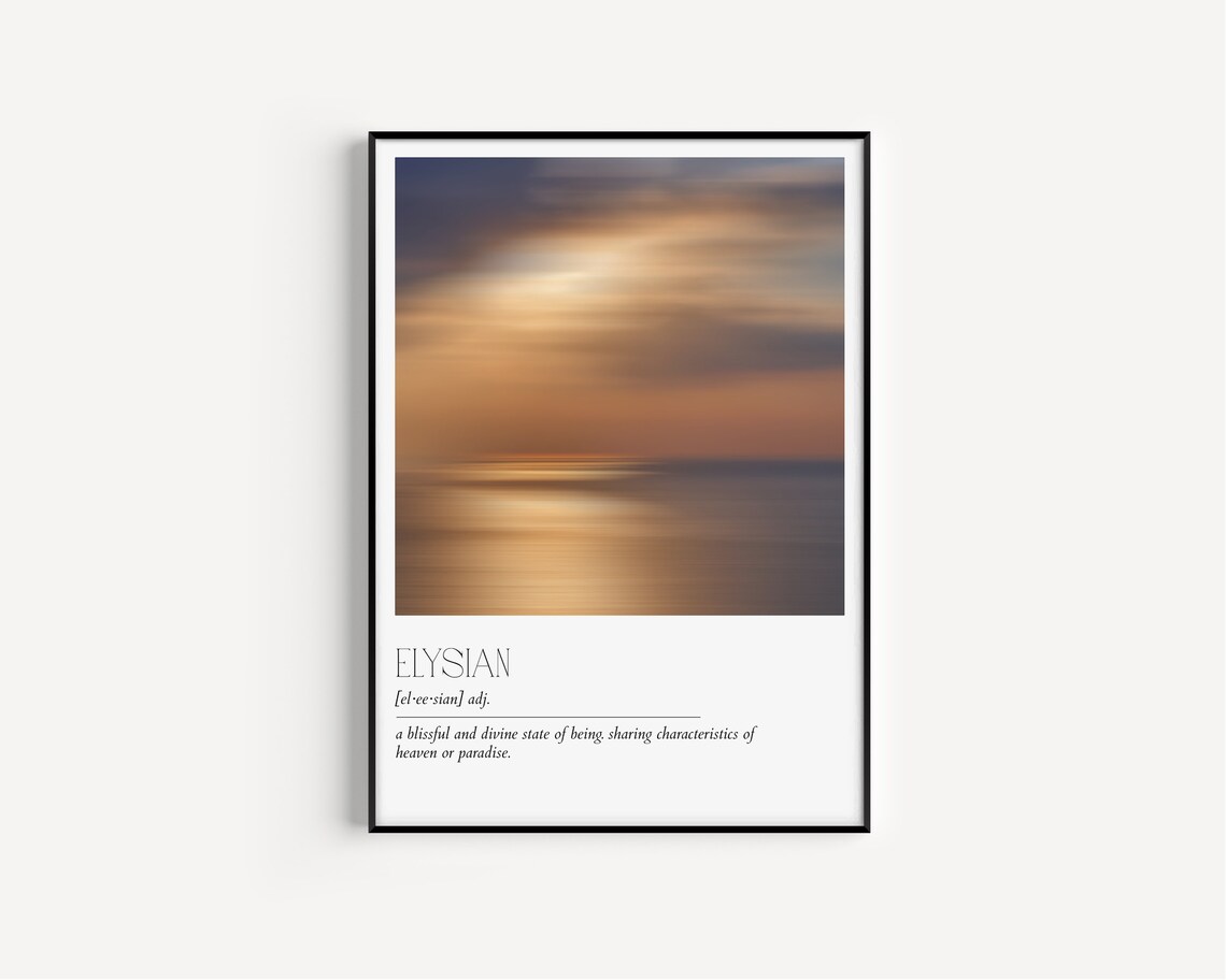 Elysian Definition Minimalist Typography Art Print