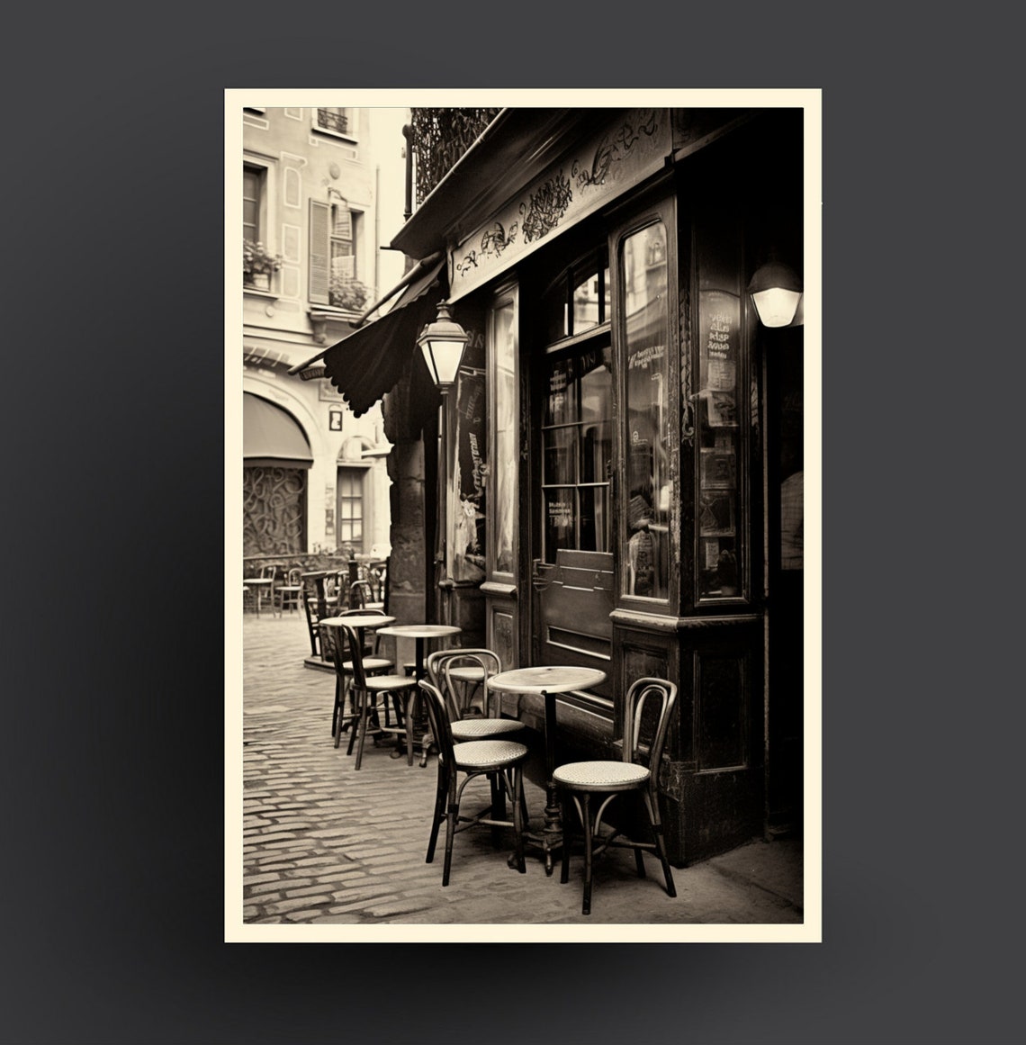 Paris Bistro Parisian Cafe European City Print Eiffel Tower French Travel Poster Art City Portrait Vintage Photography