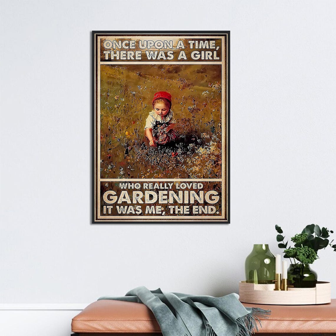 Little Girl Gardening Print There Was A Girl Who Really Loved Gardening Poster Gardener Girl Room Decoration Gardening Wall Hanging - Image 2