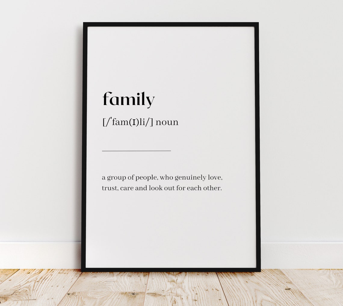 Family Definition Dictionary Typography Minimalist Quote Poster - Image 8