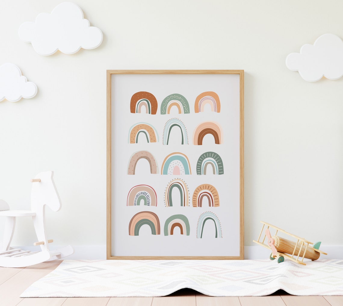 Boho Rainbow Print Rainbow Print Neutral Wall Art Boho Rainbow Art Boho Decor Bohemian Wall Print - Image 6