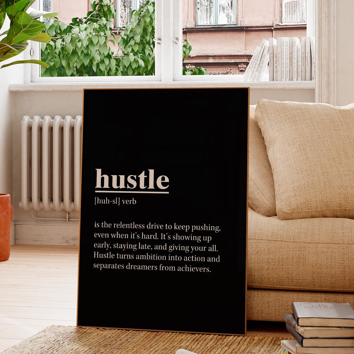 Hustle Motivational Quote Art Print for Gym Office