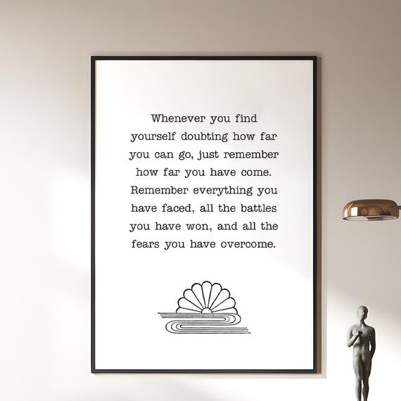 Remember How Far You Have Come Wall Art Feminist Decor Woman Empowerment Print Strong Women Quote