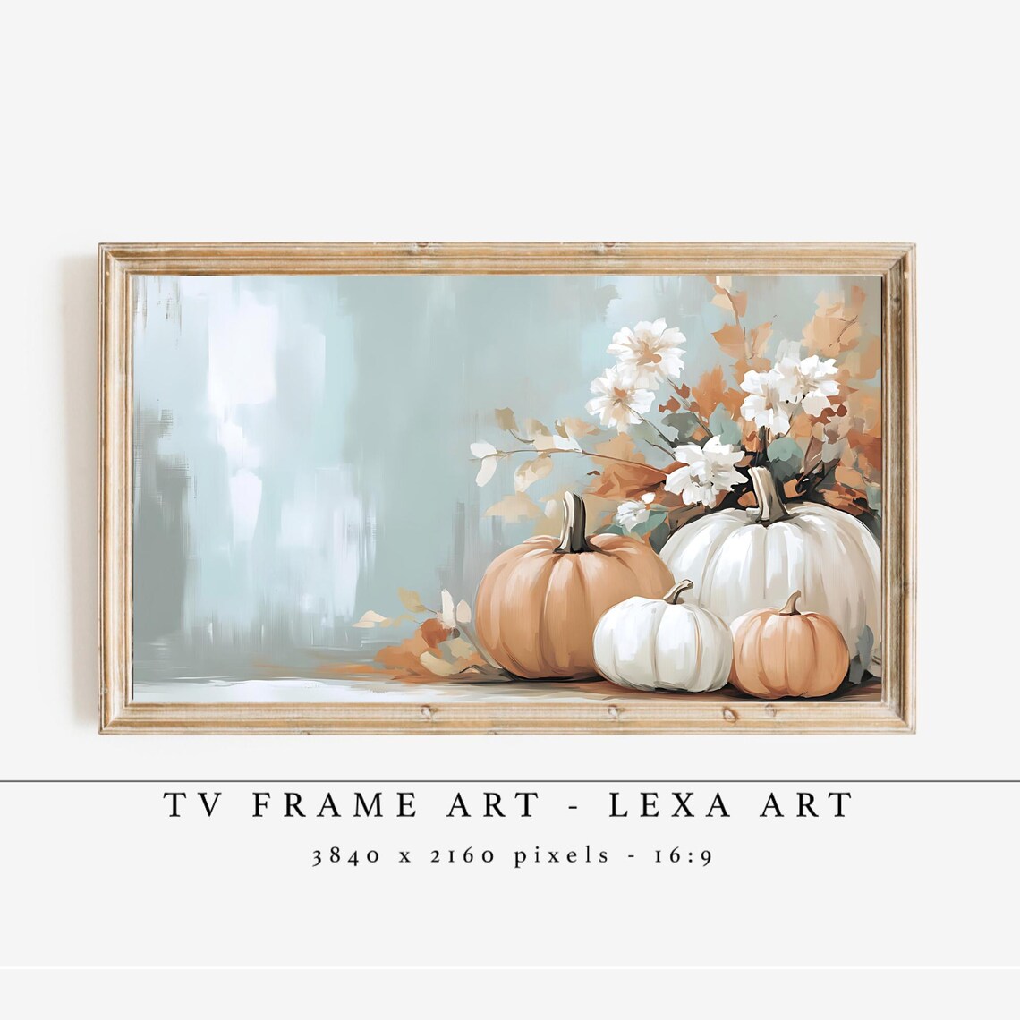 Pumpkin Tv Frame Art Fall Samsung Autumn Farmhouse Decor Cozy Harvest Artwork Rustic Thanksgiving Wall