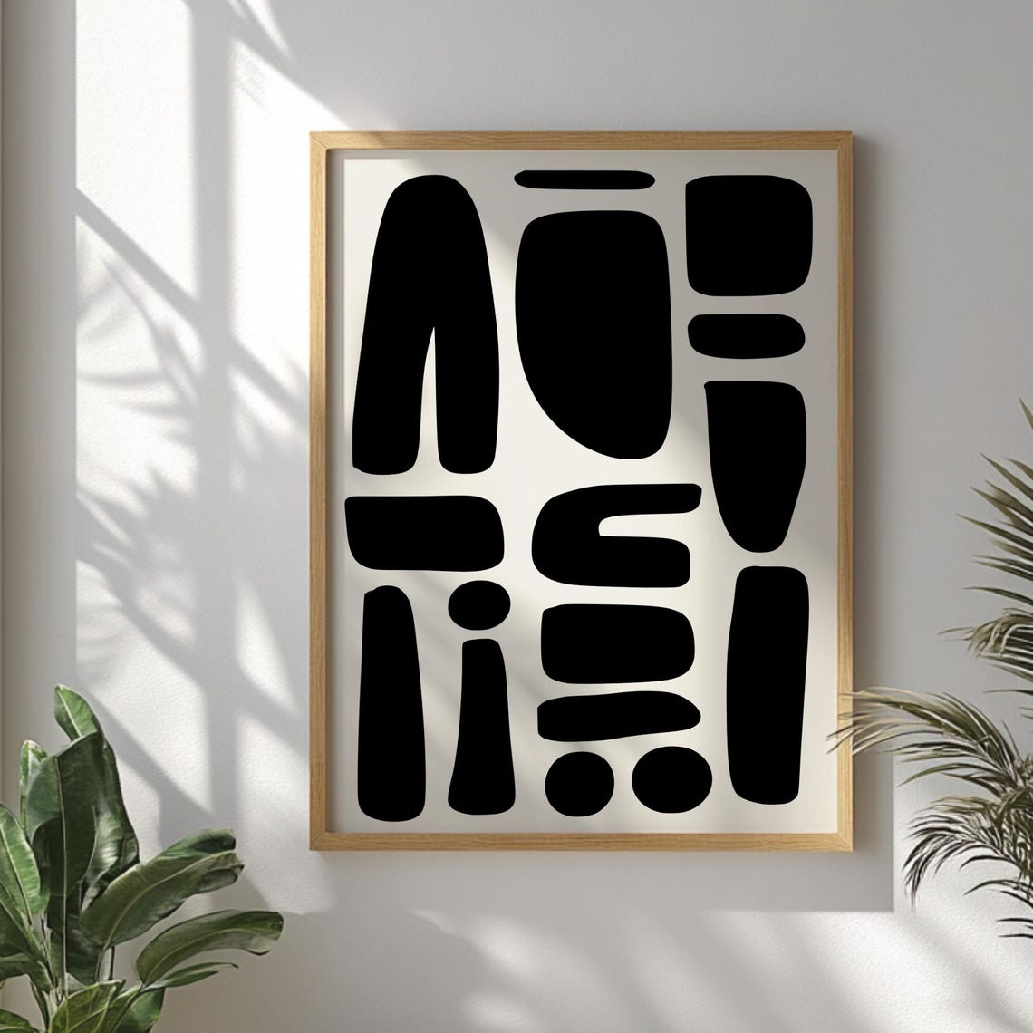 Abstract Geometric Printed Wall Art Mid Century Modern Decor Minimalist Monochrome Boho Prints For Living Room Or Office Gallery