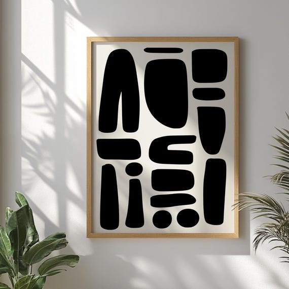 Abstract Geometric Printed Wall Art Mid Century Modern Decor Minimalist Monochrome Boho Prints For Living Room Or Office Gallery