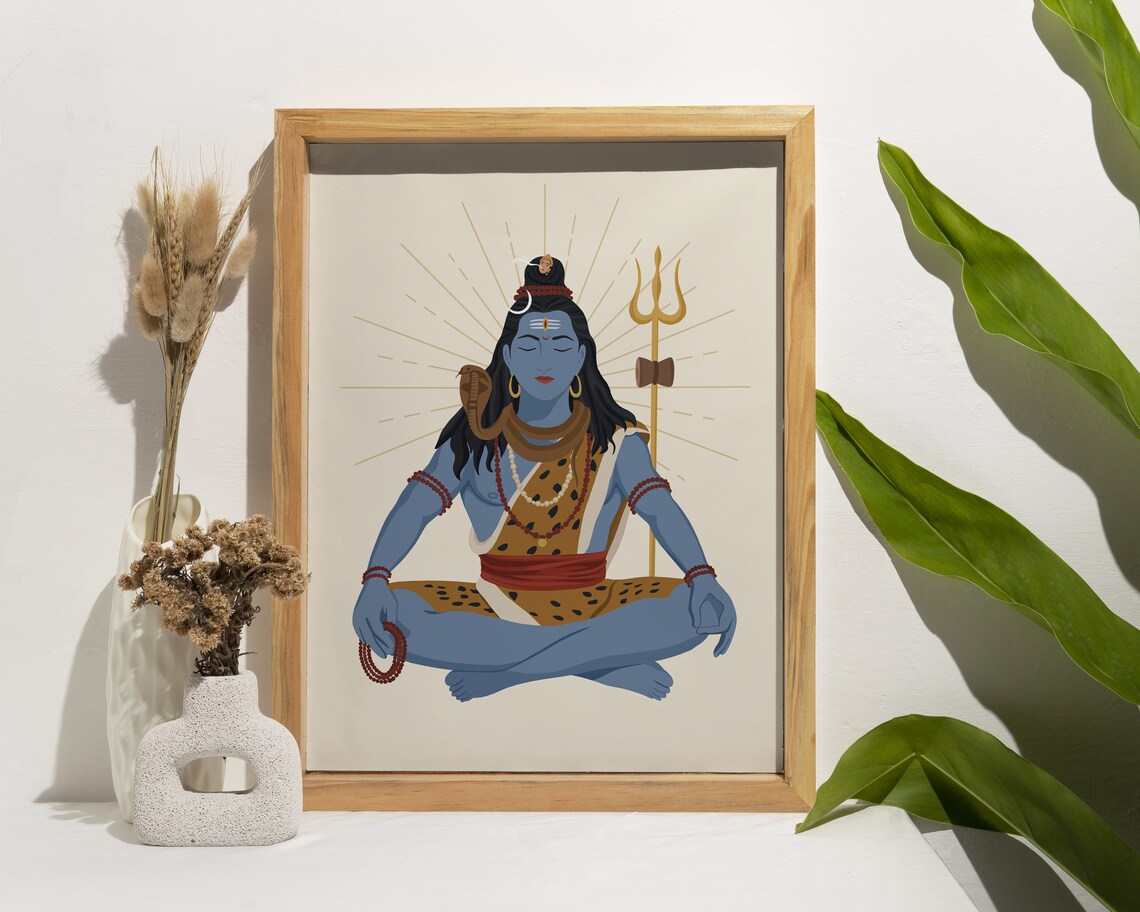Lord Shiva Art Print, Hindu Spiritual Wall Art - Image 4