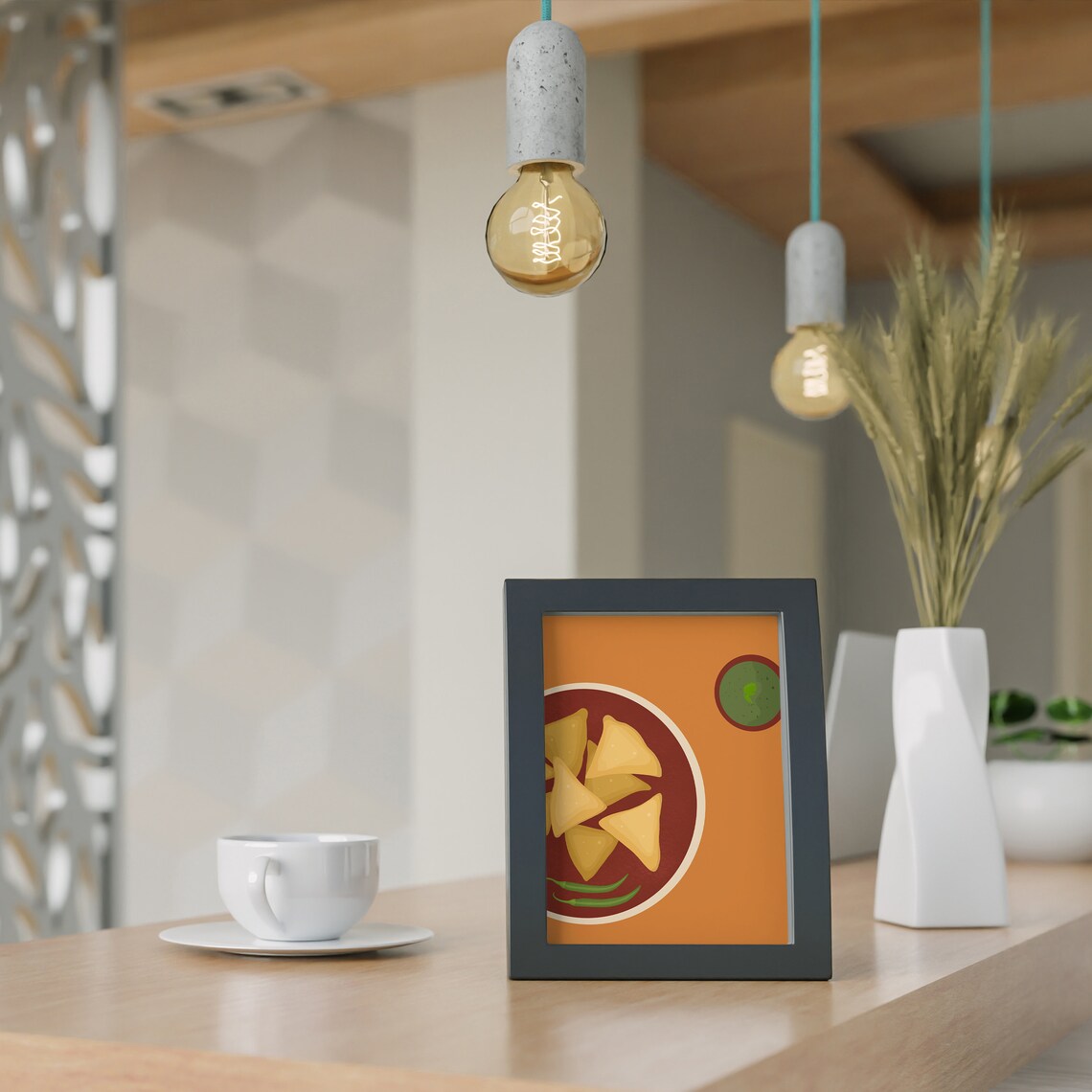 Samosa Art Print, Modern Asian Kitchen Decor - Image 3