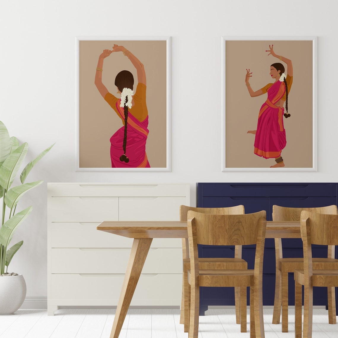 Bharatanatyam Art Poster, South Indian Woman Art - Image 4