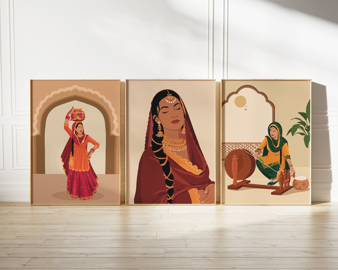 Punjabi Charkha Spinning Art Print, Traditional Indian - Image 4