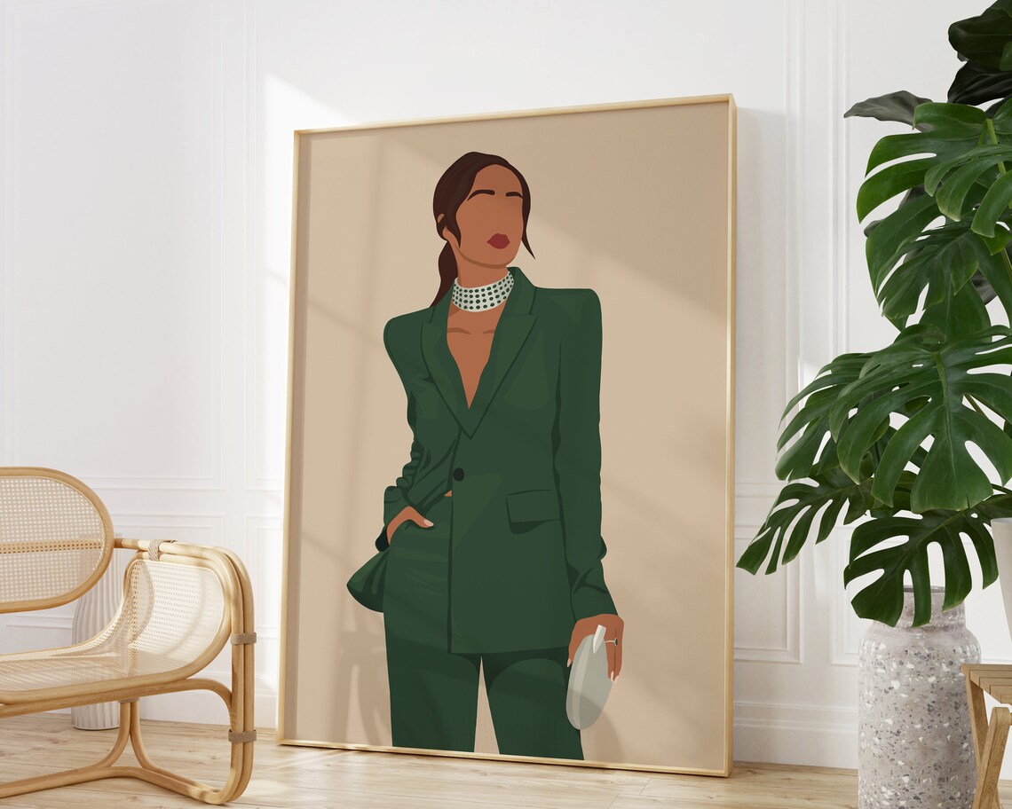 Desi Art Indian Woman In Suit, Wall Art Print - Image 2
