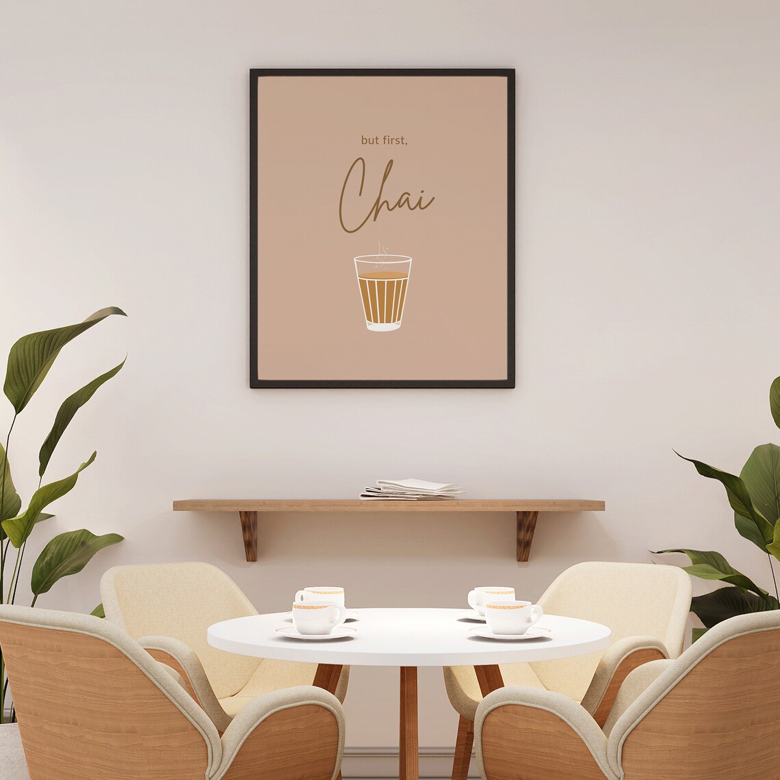 But First Chai Indian Typography Kitchen Art Print - Image 5