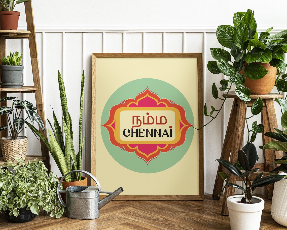 Namma Chennai Illustration, Vintage Travel Poster - Image 3