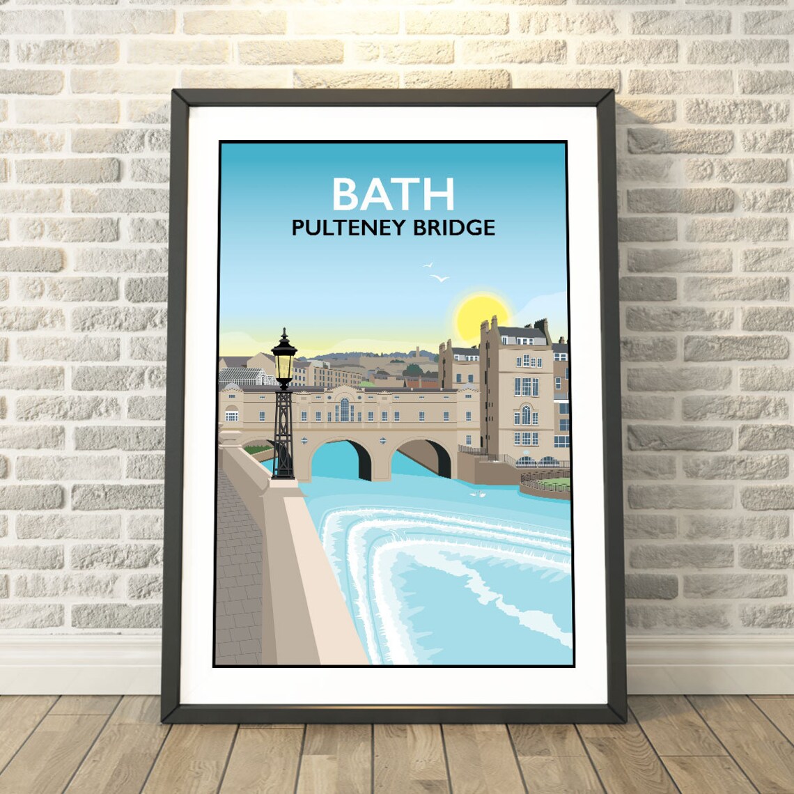 Pulteney Bridge Bath Somerset Travel Poster