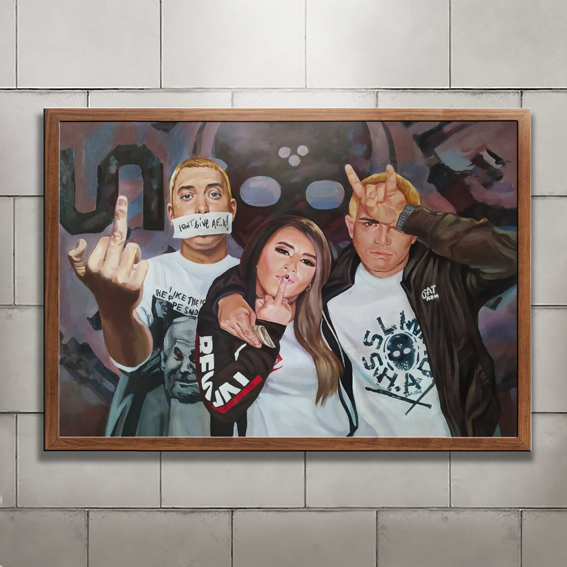 Graffiti Style Custom Group Oil Portrait Trio Street Art Poster