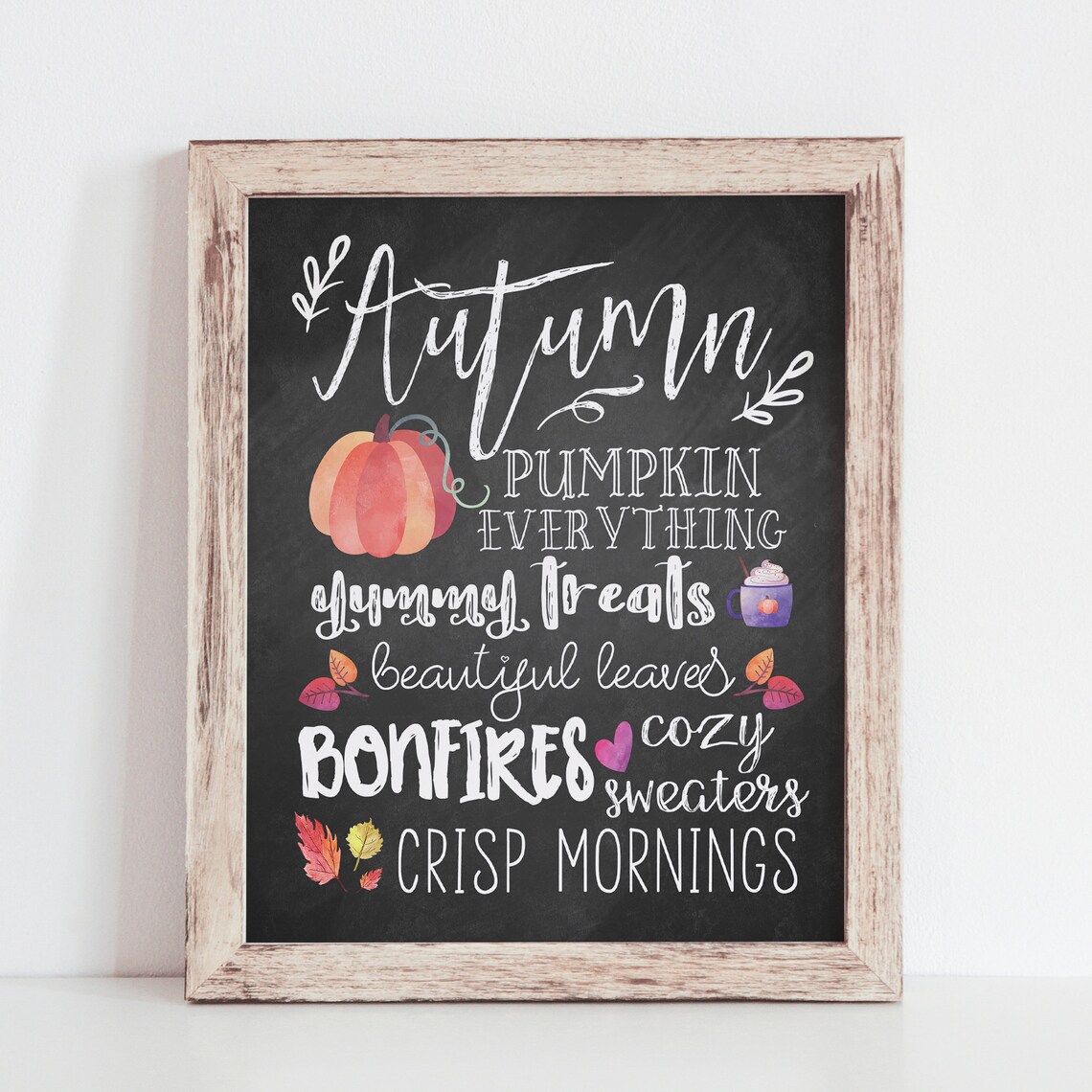Instant Autumn Favorites Chalkboard Sign Art Print - Image 3