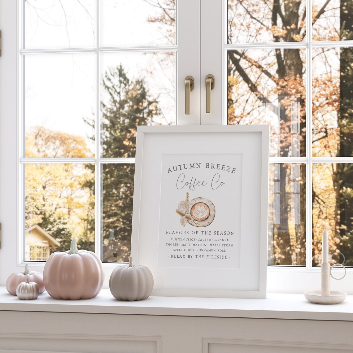 Cozy Autumn Cafe Seasonal Coffee Menu Sign - Image 4