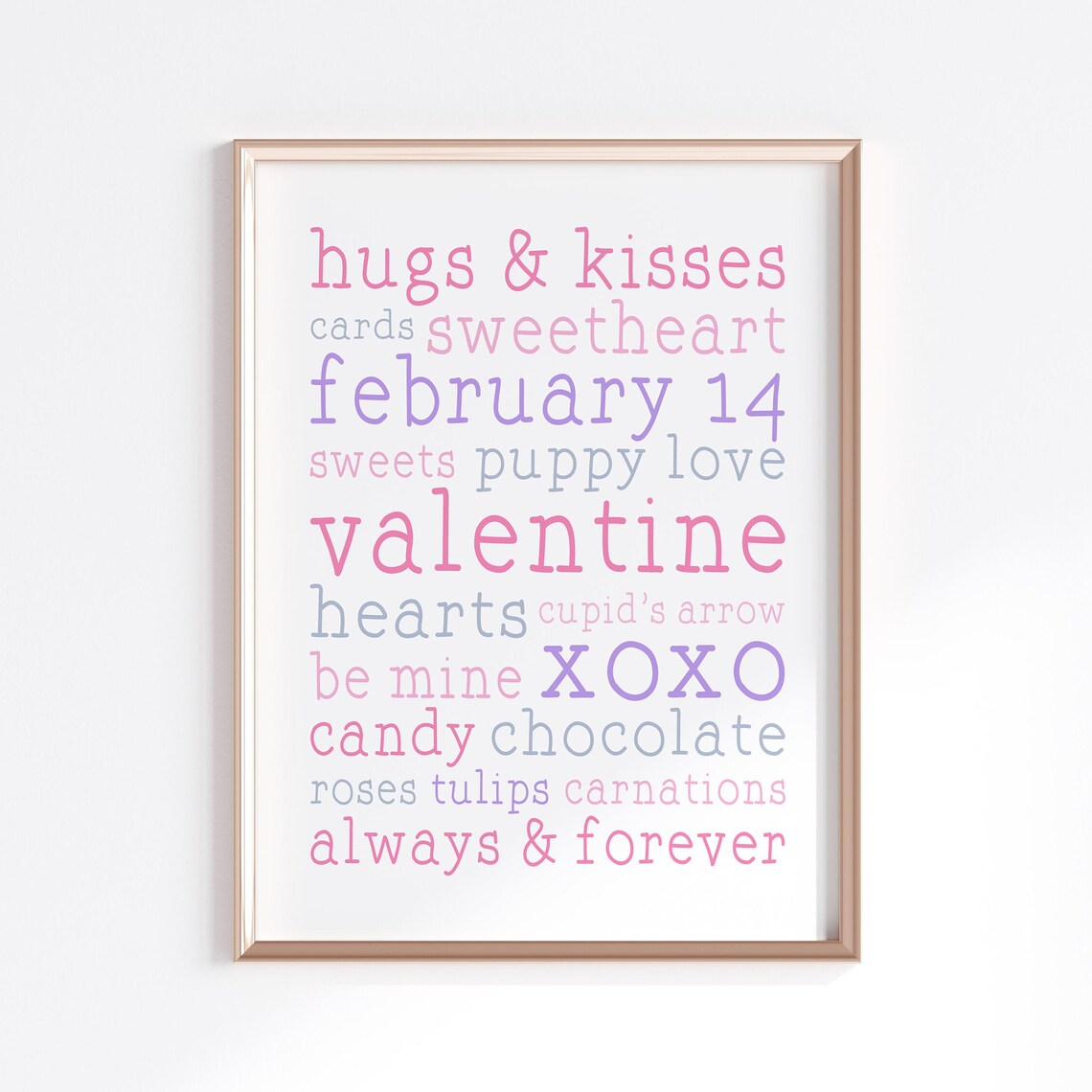 Valentine's Day Words Typography Art Print - Image 4