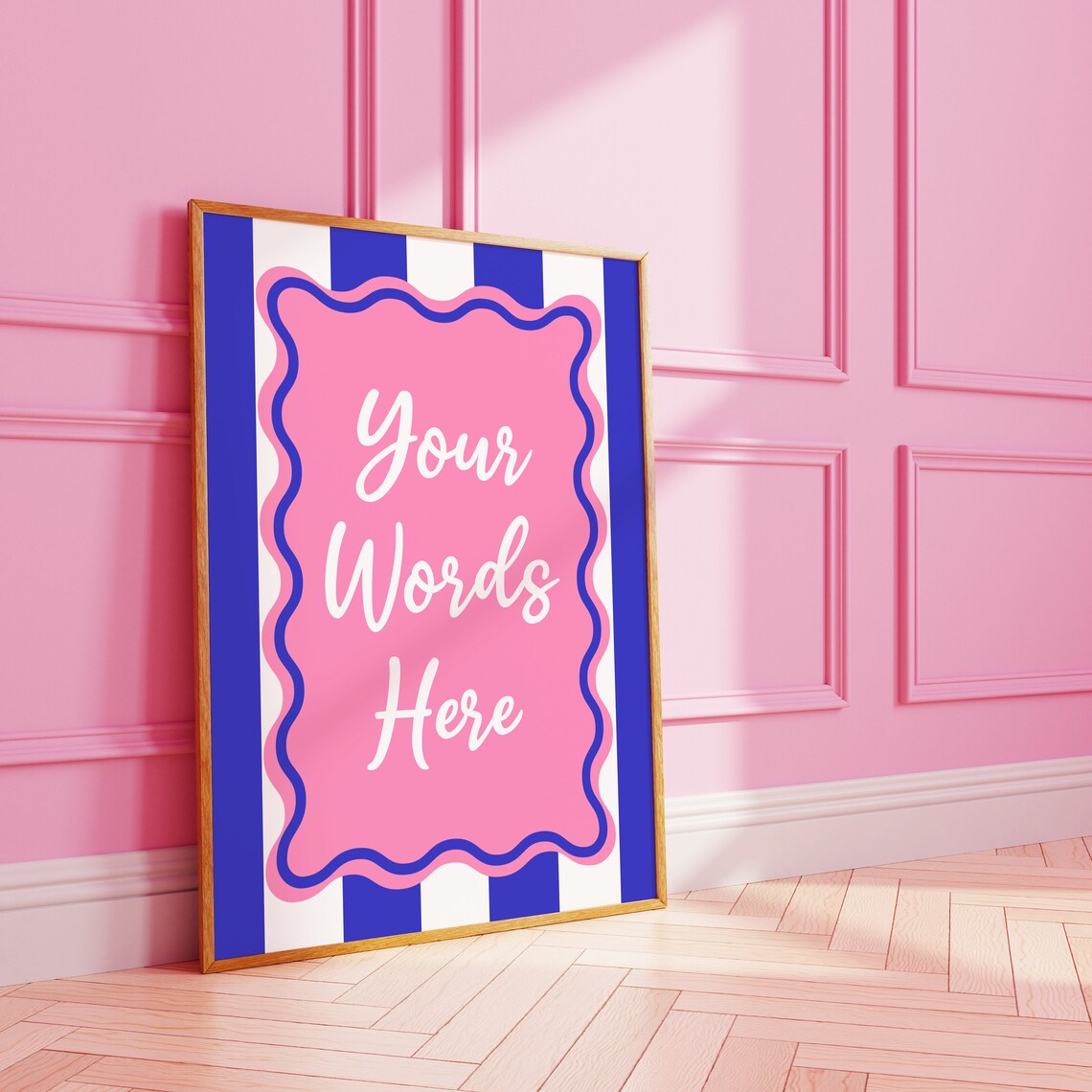 Striped Wavy Custom Quote Typography Art Print