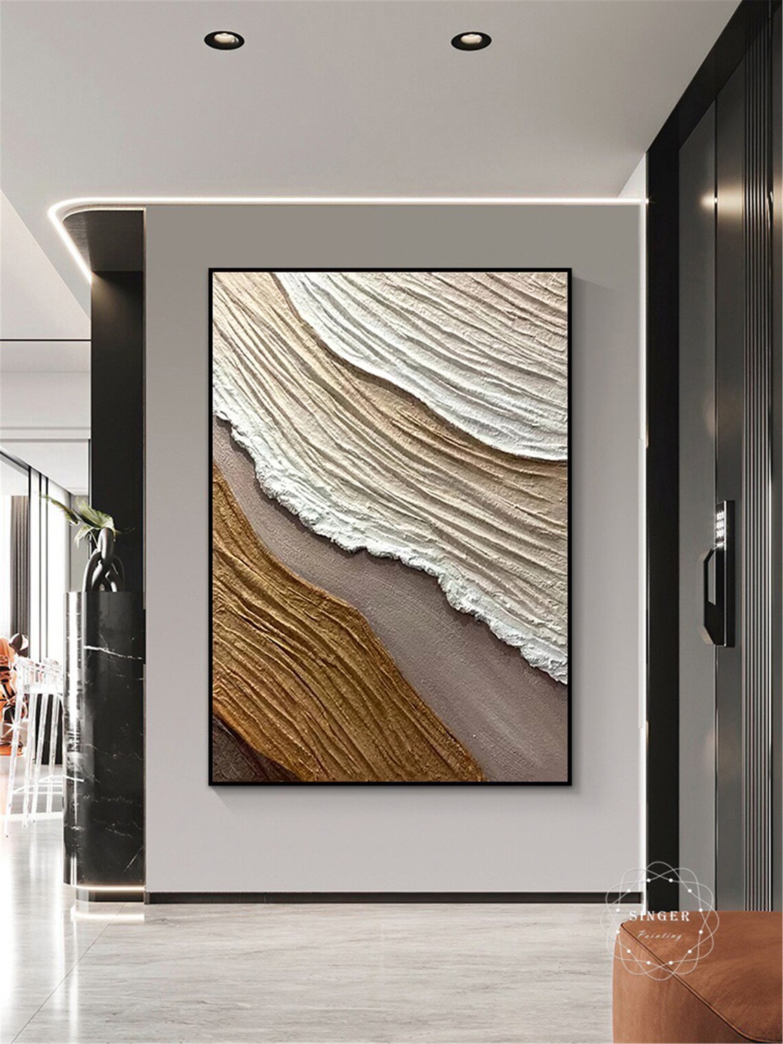 3D-Textured Abstract Acrylic Art Print, Personalized Decor - Image 3