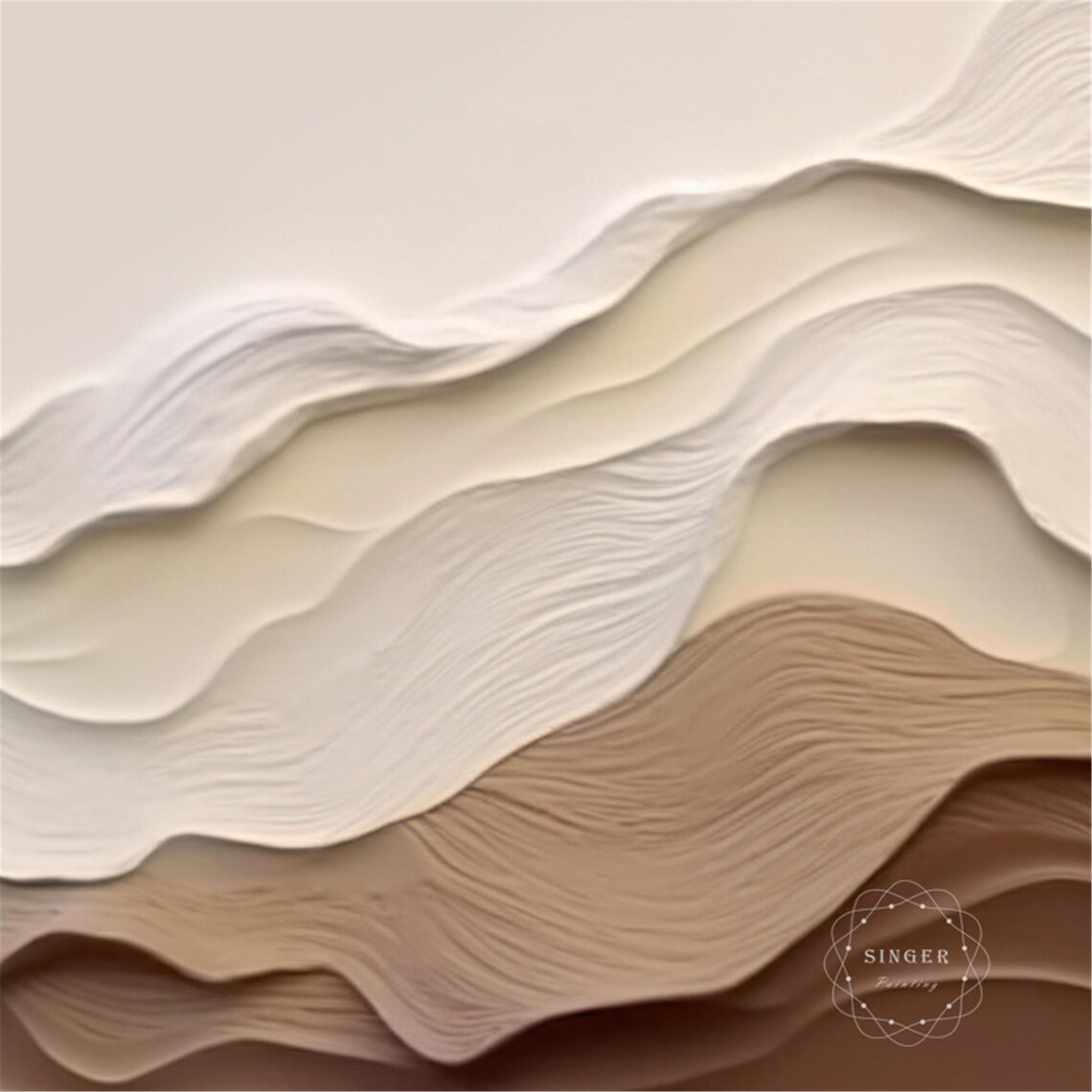 Abstract Mountain Painting, Wabi Sabi Holiday Decor - Image 5