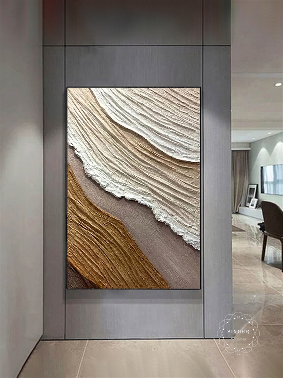 3D-Textured Abstract Acrylic Art Print, Personalized Decor - Image 4