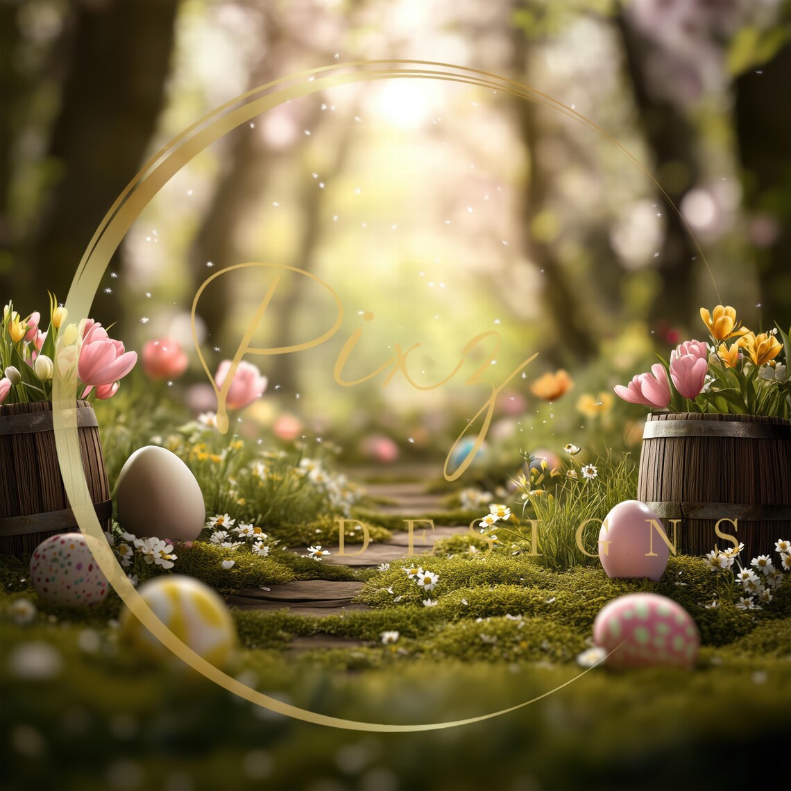Spring Easter Eggs Backgrounds, Easter Backdrops - Image 2