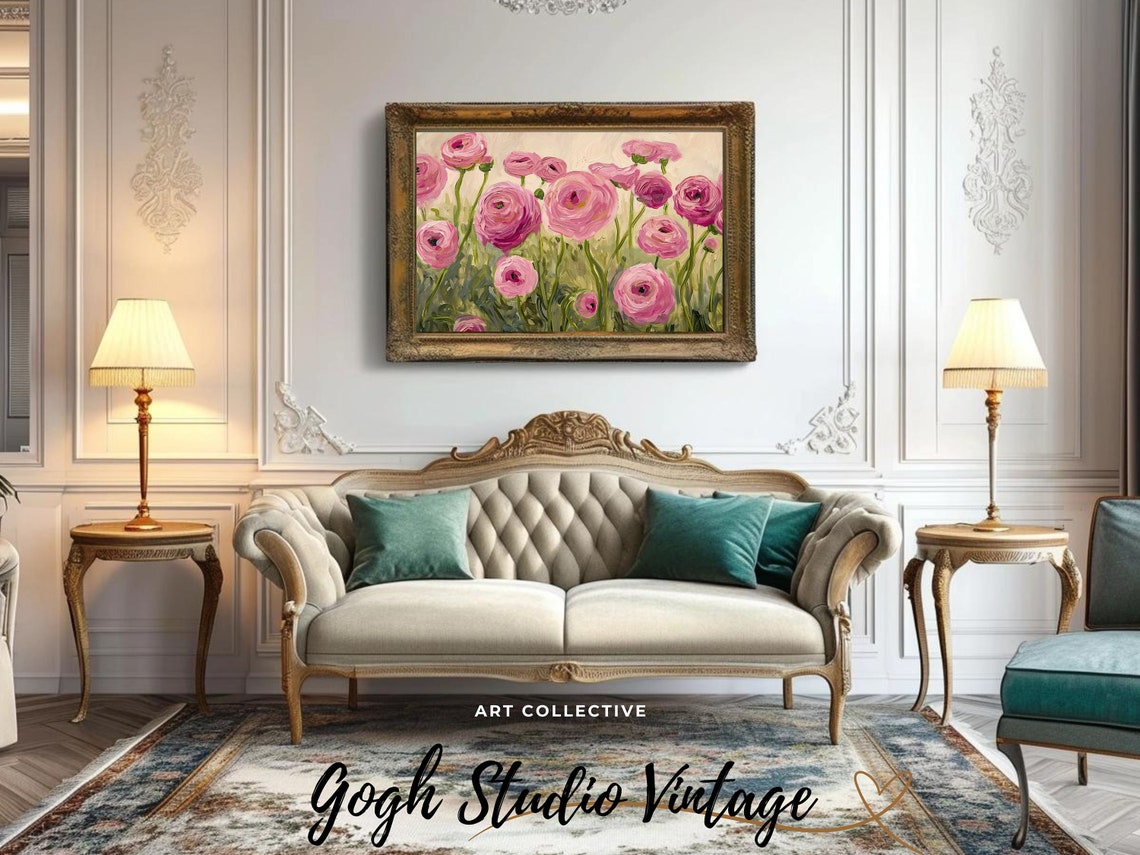 Ranunculus Flowers, Vintage Botanical Wall Art Print - Image 2