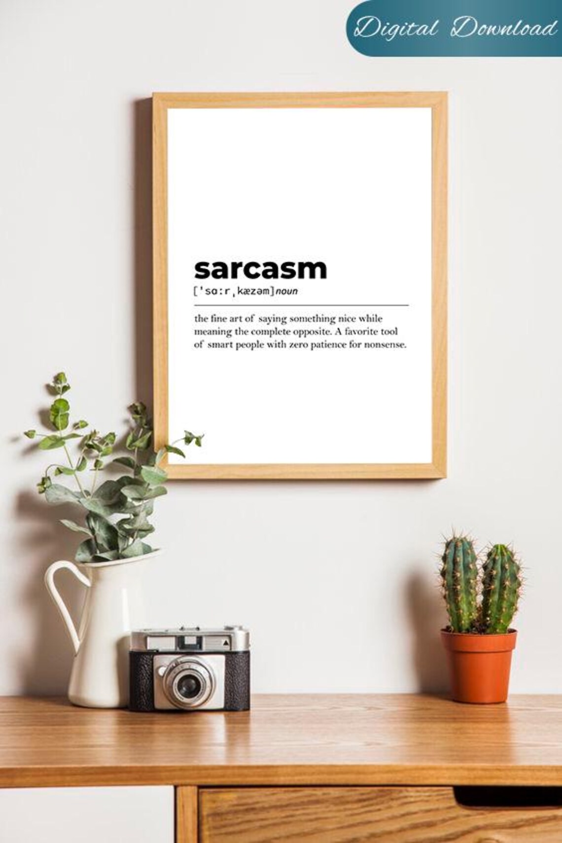 Sarcasm Definition Wall Art Sarcasm Print Office Decor Sarcasm Poster Funny Definition Print Sarcasm Art Quote Dorm Decor - Image 2