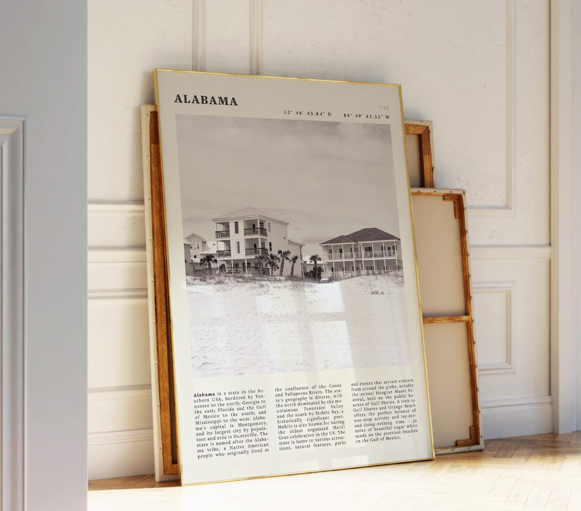 Alabama Beach Vintage Travel Poster