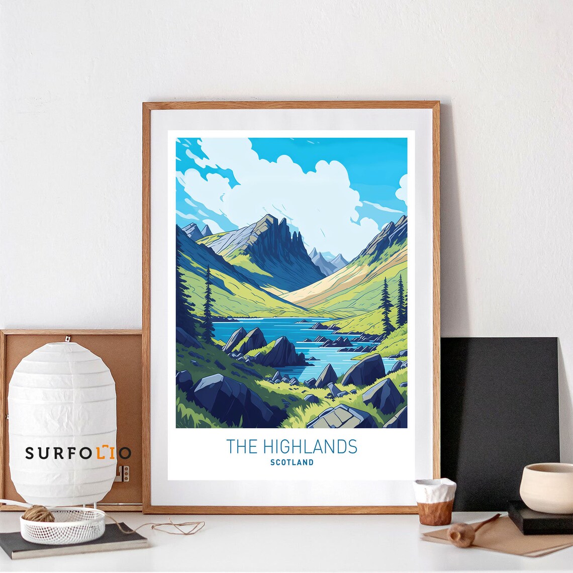 Scottish Highlands Landscape, Scotland Travel Poster
