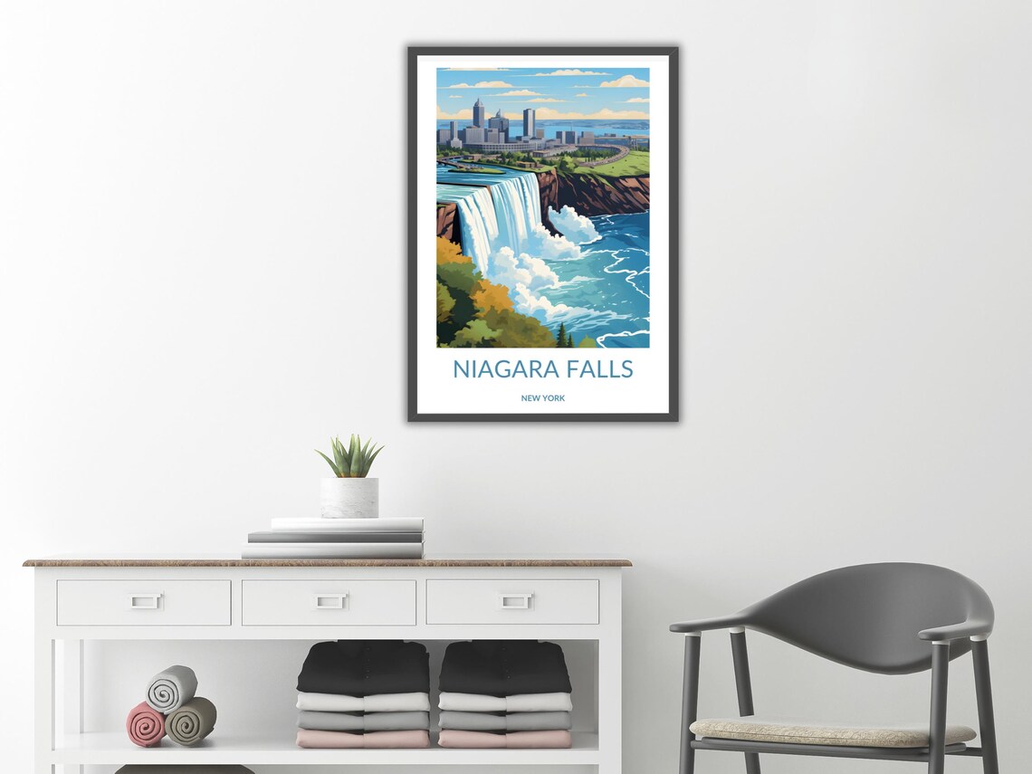 Niagara Falls New York Falls River Gorge Scenic Travel Poster - Image 2