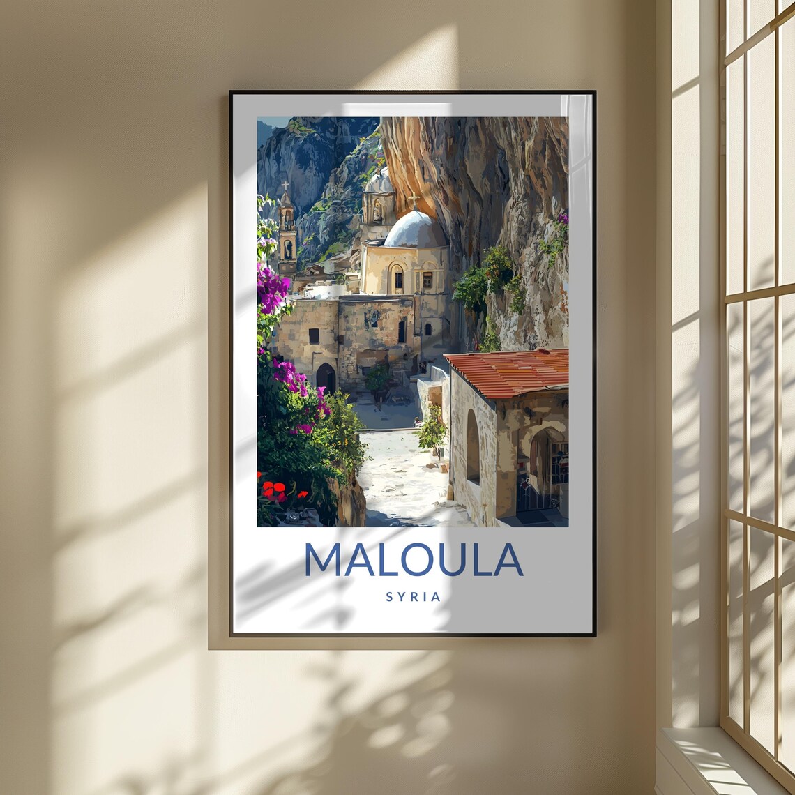 Maloula Syria Ancient Monastery Cliff Mountain Village Travel Poster - Image 3