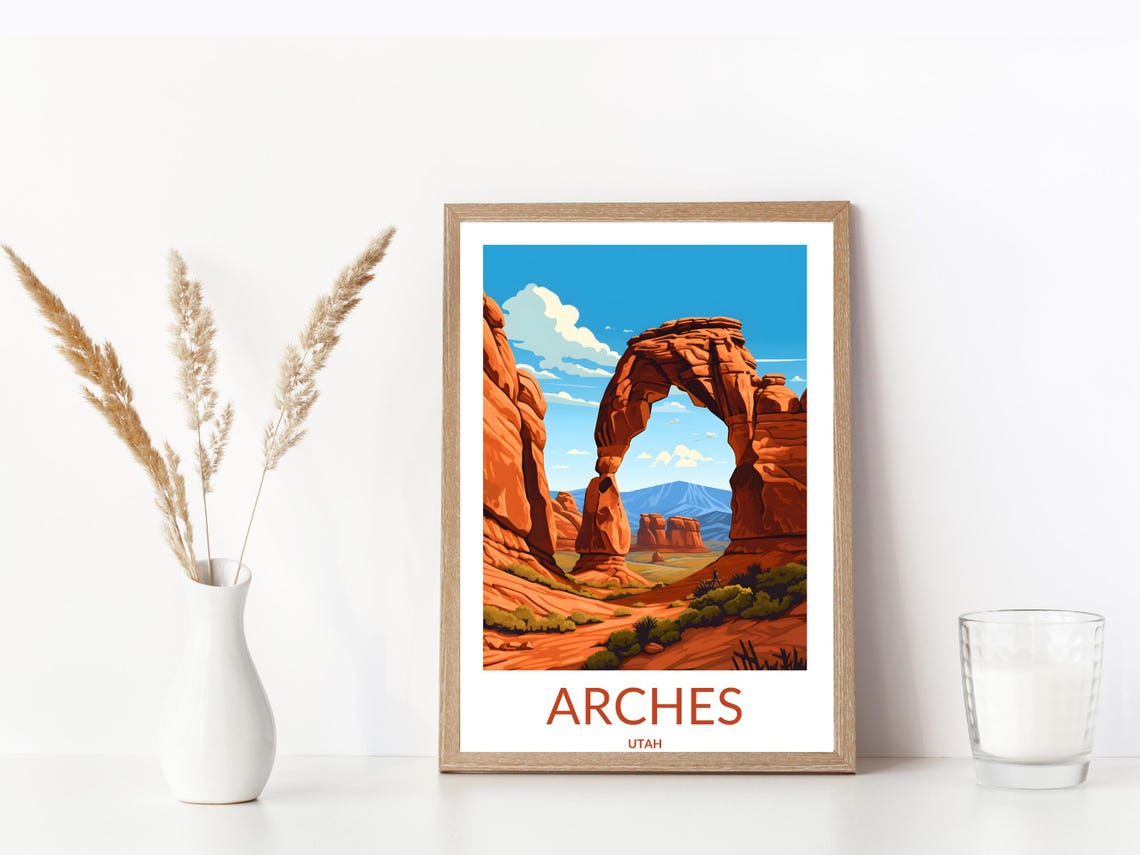 Arches Utah Iconic Sandstone Arch National Park Scenic Poster - Image 3