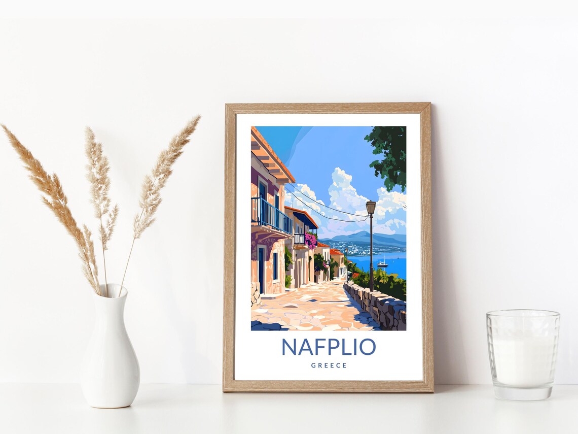 Nafplio Greece Old Town Vintage Travel Poster Seaside Street Art - Image 3