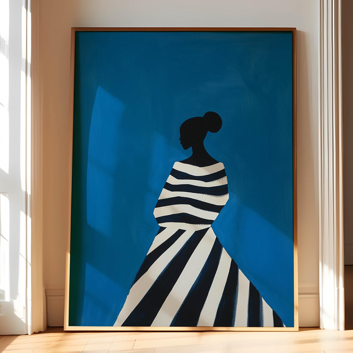 African Woman Black Art Print, Vintage Style