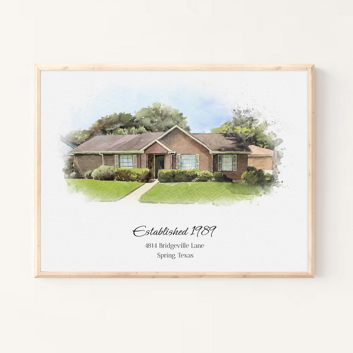 The Roll Family Custom Modern Farmhouse Watercolor Portrait Poster - Image 4