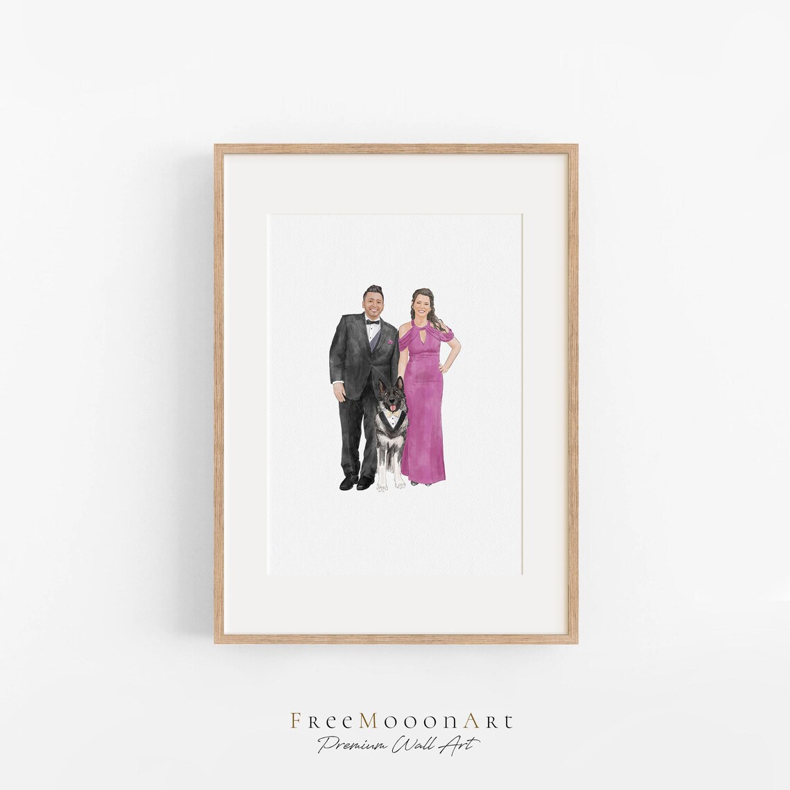 Karen and Olivia Best Friends Forever Watercolor Portrait Poster - Image 4