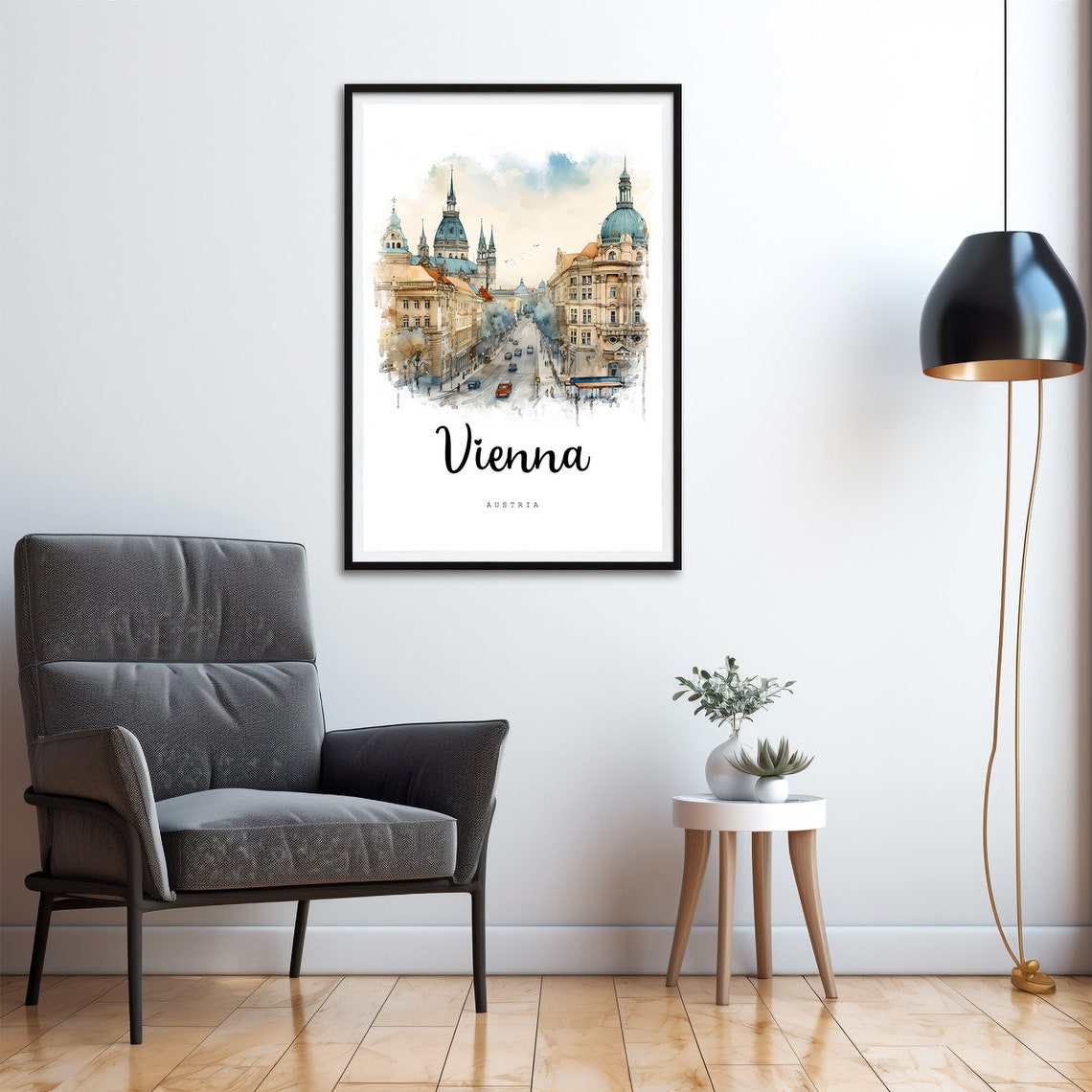 Vienna Austria Travel Poster Vienna City Print Austria Wall Art Europe Prints Art Vienna Watercolor Painting Travel Gift - Image 4