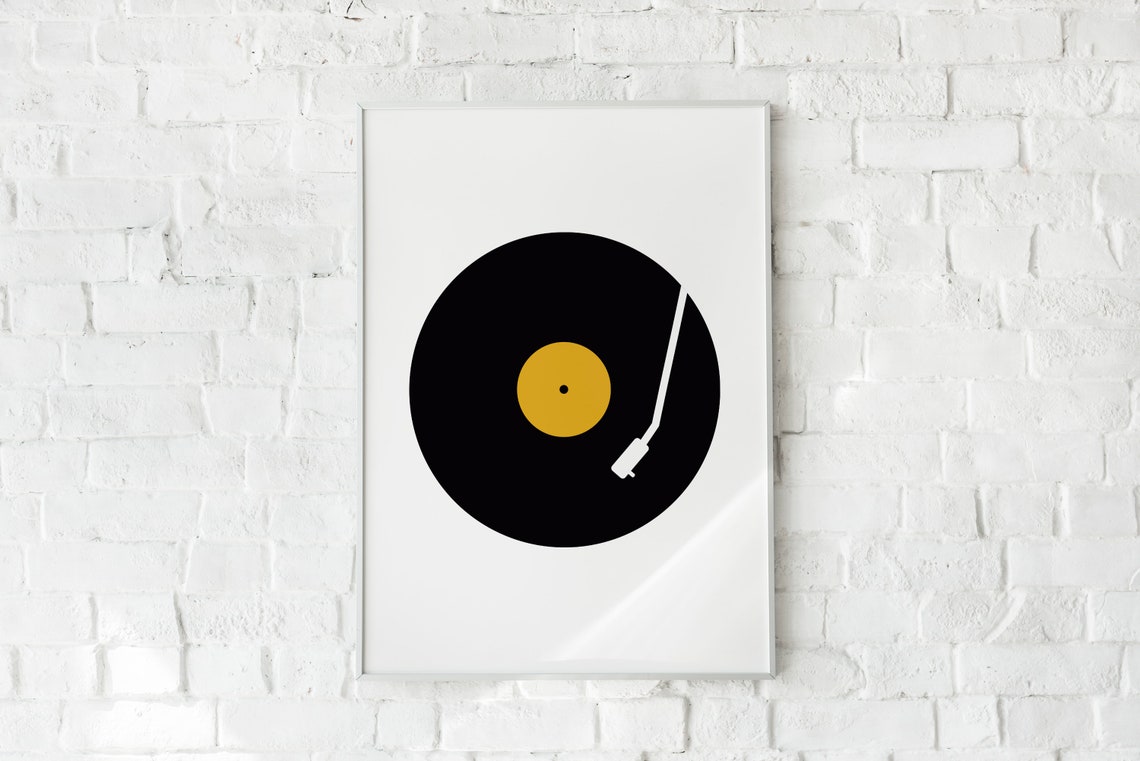 Vinyl Record Minimal Music Black Disc Turntable Gallery Poster