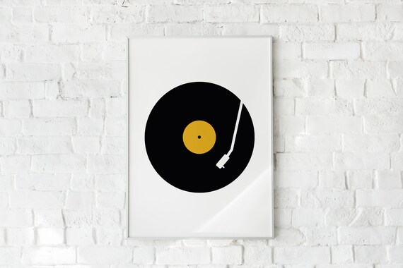 Vinyl Record Minimal Music Black Disc Turntable Gallery Poster