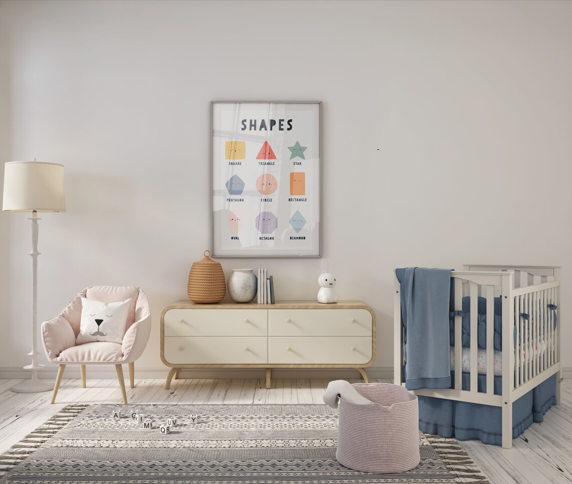 Educational Geometric Shapes Boho Numbers Art Print - Image 2