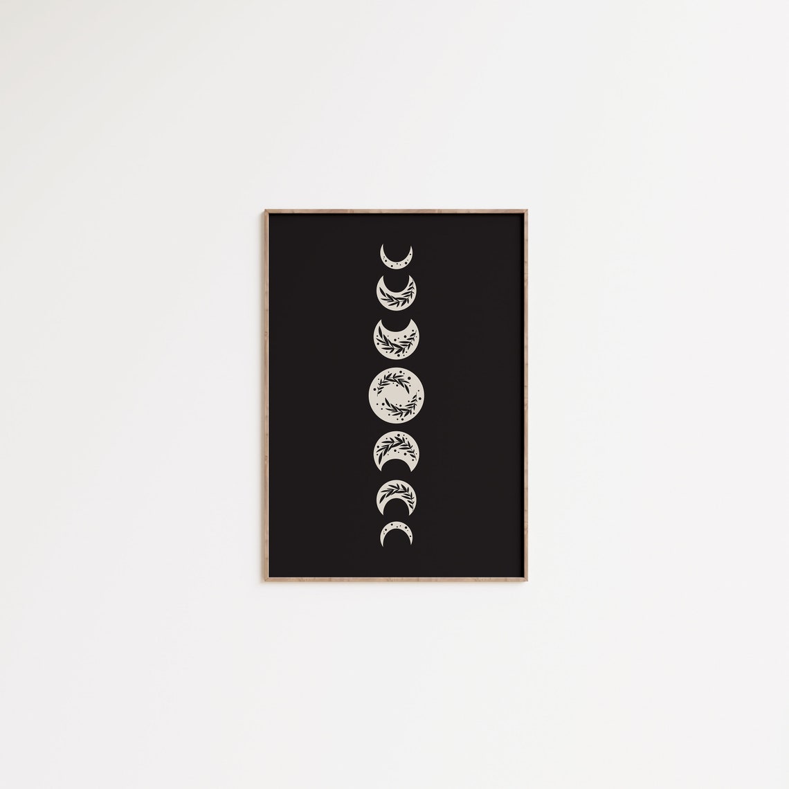 Moon Phases Botanical Lunar Cycle Celestial Boho Minimalist Wall Art - Image 4