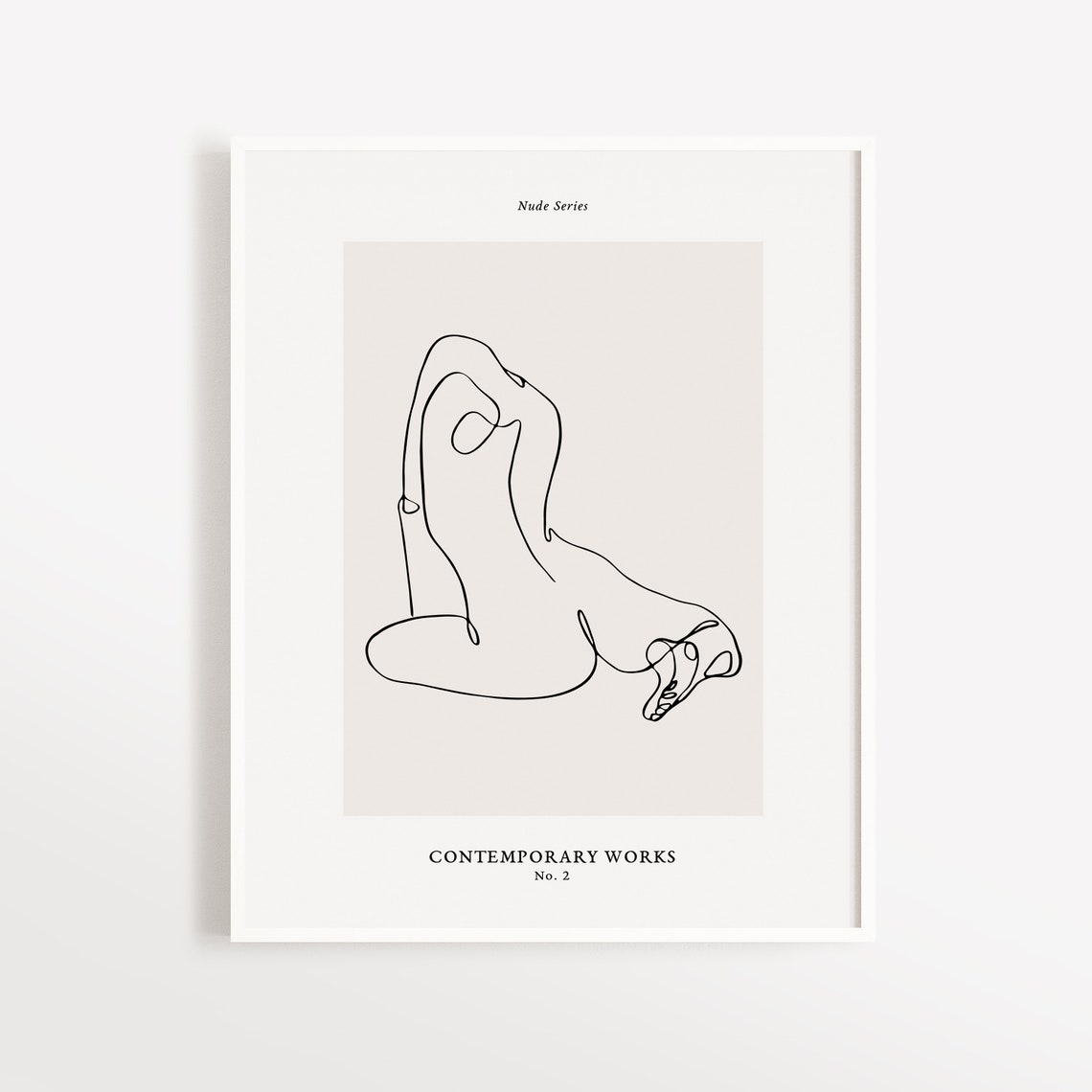Nude Series Number 2 Single Line Figure Drawing Minimalist Art Poster