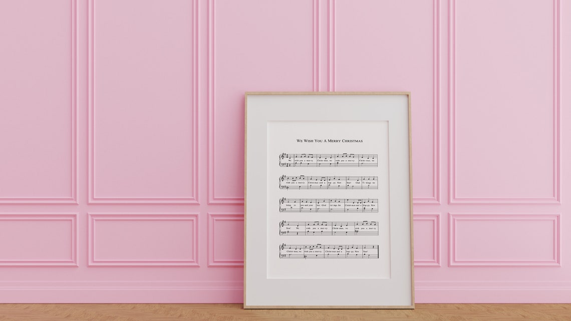 We Wish You A Merry Christmas Music Sheet Wall Art Carol Scores Sheet Music Christmas Print Church Hymn Scores Christmas Chords - Image 2