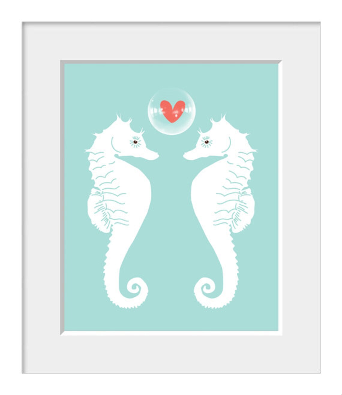 Seahorse Print, Coastal Nursery Decor Wall Art - Image 2