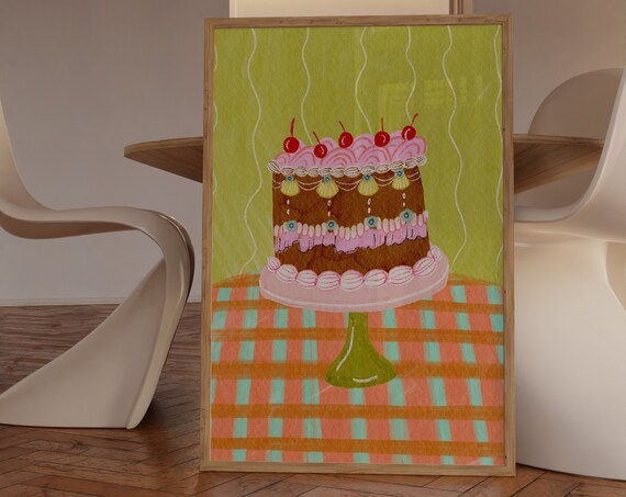Birthday Cake Kitchen Wall Decor Art Print